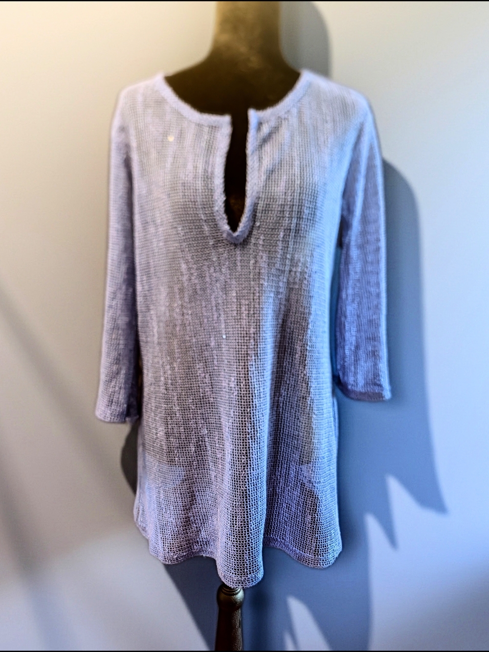Jordan Taylor Blue Knit Notch-Neck Tunic Sz S (012)